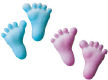 Dec-Ons® Molded Sugar - Baby Feet-Pink & Blue
