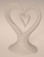 Wedding Cake Top-Porcelain Double Heart