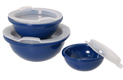 Mini Melamine Bowls/Lids-Blue