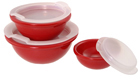 Mini Melamine Bowls/Lids-Red