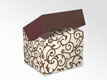 Flip Lid Box- Ivory & Chocolate Scroll
