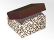 Flip Lid Box- Ivory & Chocolate Scroll