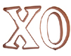 X and O Copper Cookie Cutter Set