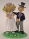 Comical Bride and Groom Cake Topper