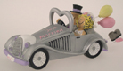 Comical Bride and Groom With Car Cake Topper