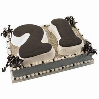Black and Silver 21 Party Cake