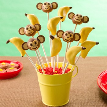 Monkey and Banana Cake Pops