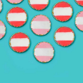 Extra Wide Stripes Round Buttercream Cookies