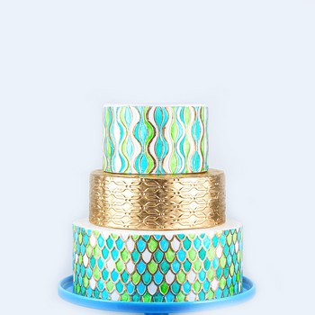 Teal & Green Metallic Cake