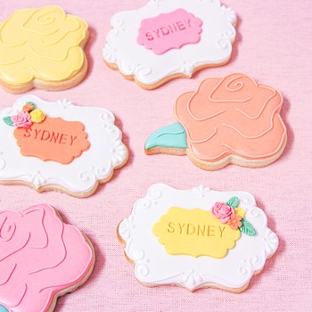 Floral Name Cookies