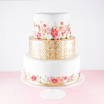 Golden Floral Cake