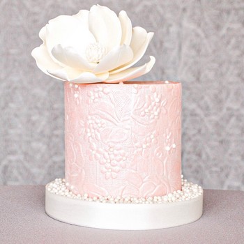 Pink Pearly Floral Cake