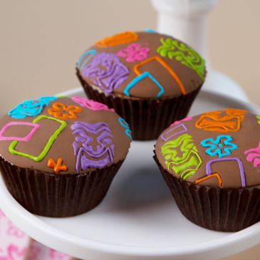 Tiki Head Cupcakes