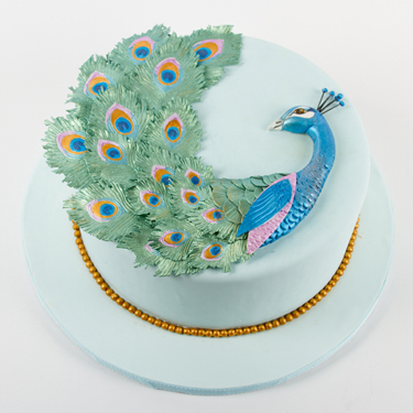 Round Peacock Cake