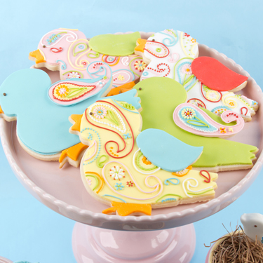 Paisley Bird Cookies