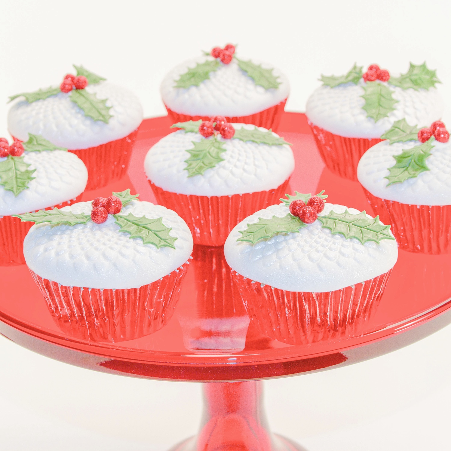 Whimsy Bloom Holly Cupcakes