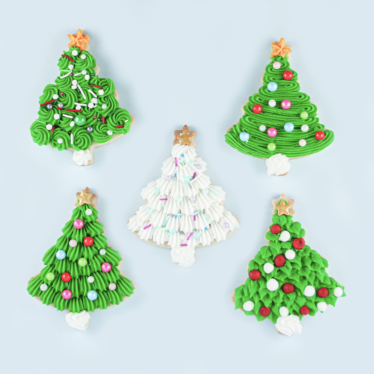 Buttercream Christmas Tree Cookies