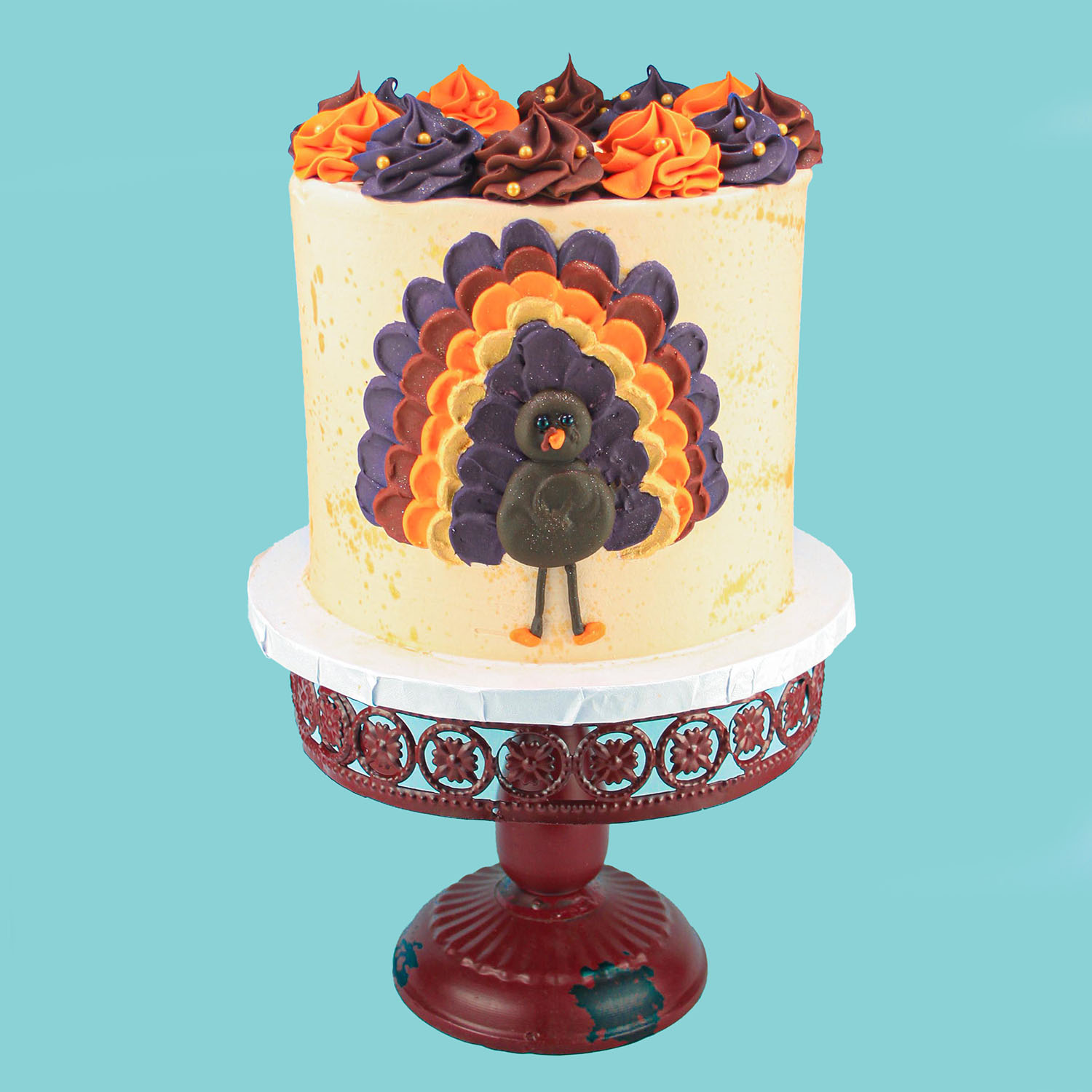 Spatula Painted Turkey Cake