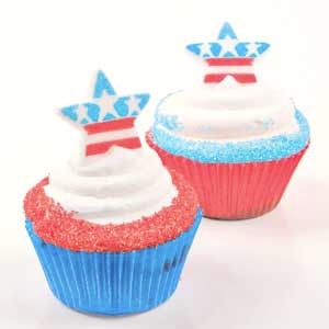 Red White and Blue Star Cupcakes