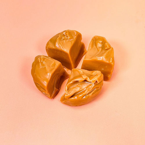 caramel block cut into four squares