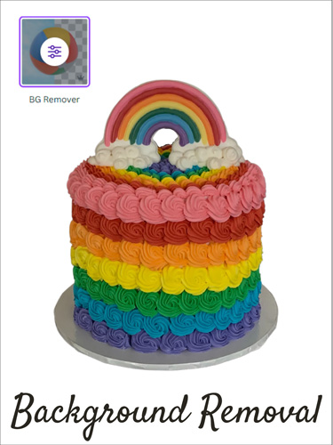 rainbow cake with background removed