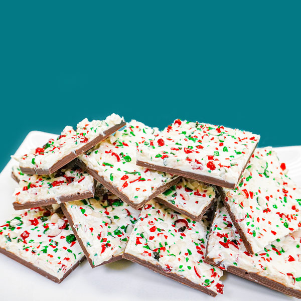 finished photo of layered bark - peppermint bark