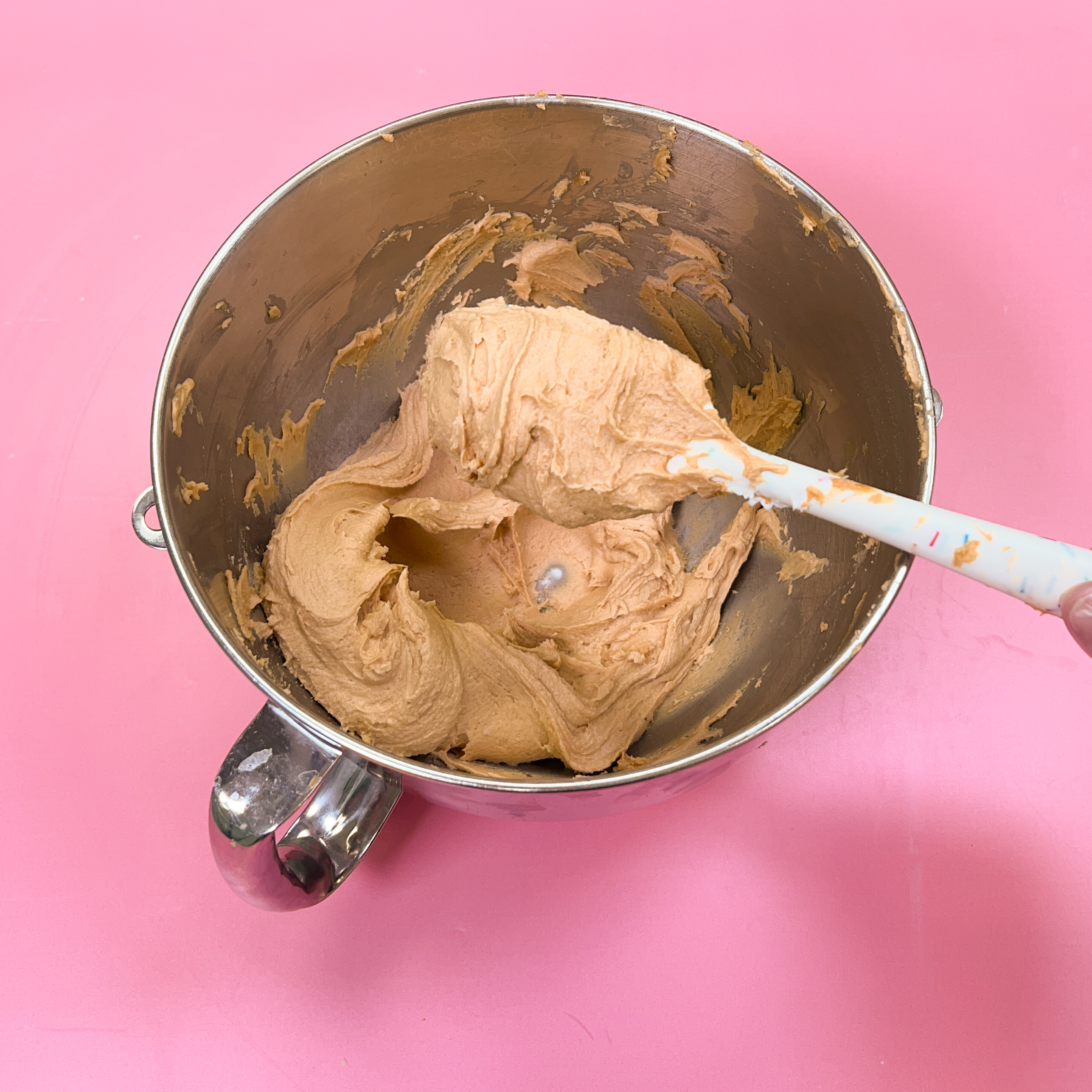 Mixing Peanut Butter Buttercream Icing
