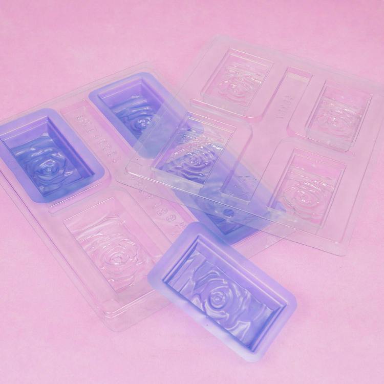 a bwb chocolate mold that creates four mini rose chocolate bars