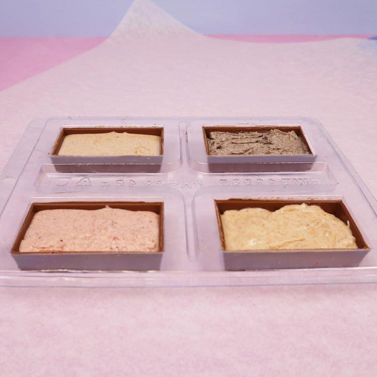 adding candy centers to candy bar chocolate shell made by bwb mold