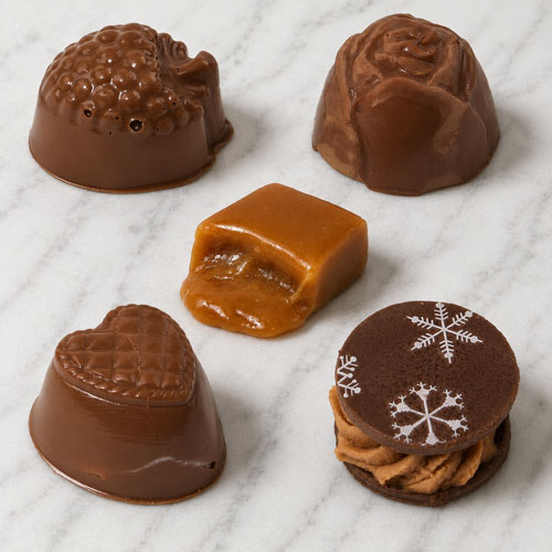 five pieces of homemade candies with common issues