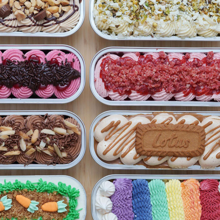 multiple gourmet flavored mini loaf cakes