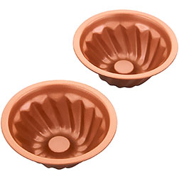 Copper Mini Fluted Cake Pan Set