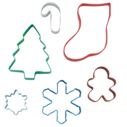 Metal Tin Holiday Cookie Cutter Set