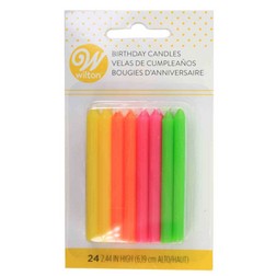 Round Neon Celebration Candles