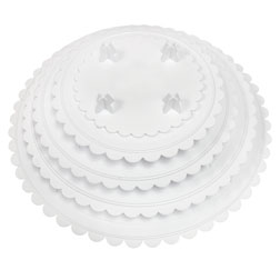 16" Scalloped Round White Separator Plate