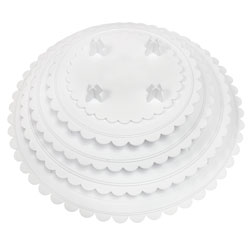8" Scalloped Round White Separator Plate