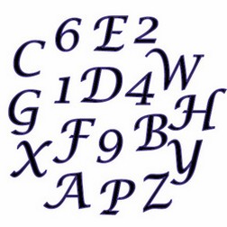 Upper Case Script Alphabet and Number Cutter Set