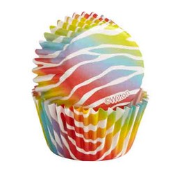 Zebra Bright Mini Cupcake Liners