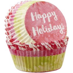 Happy Holidays Standard Baking Cups
