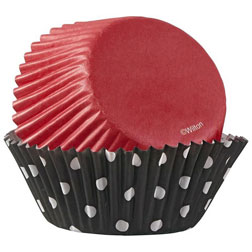 Black and White Dots Cupcake Liners