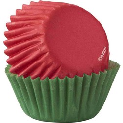 Red and Green Mini Cupcake Liners