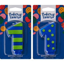 Number Candle 1 Stripes/Dots