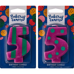 Number Candle 5 Stripes/Dots