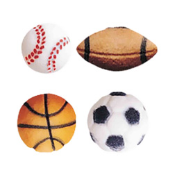 Sports Ball Assortment Sugar Decorations