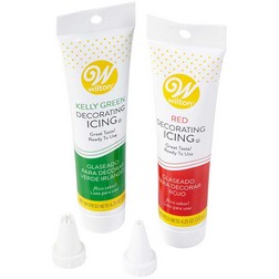 Red and Green Decorating Icing and Piping Tip Set