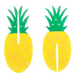Tropical Party Pineapple 3-D Wafer Decorations