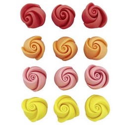 Bright Rosebud Royal Icing Decorations