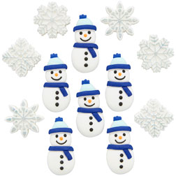 Winter Snowman Icing Decorations