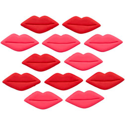 Red & Pink Lips Royal Icing Decorations