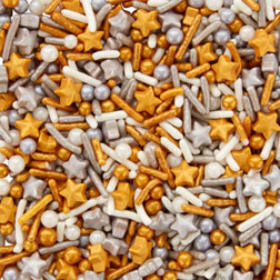 Gold and Pearl Sprinkle Mix - 3.8 oz jar